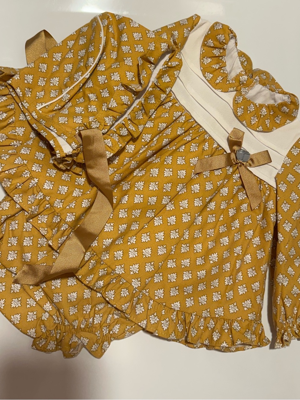 Yoedu Baby Girl Floral Dress Bloomers Bonnet Set 12M